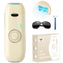 Depilazione laser IPL 0.8s Pulse Flash illimitati Depilazione permanente indolore per donne/uomini Viso/Bikini/Gambe (Doppia tensione)