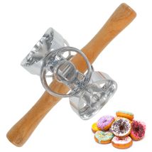 Doughnut Cutter Round Donut Cookie Cutter Stainless Steel Biscuit Mold Revolving Donut Cutter Maker Pastry Dough Baking Roller