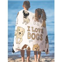 BeddingOutlet Hippie Pug Bath Towel Bathroom Microfiber Animal Cartoon Dog Beach Towel for Adult Cute Bulldog Blanket 75x150cm