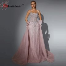 Abito da sera di lusso a sirena con perline per donna, con spalline sottili e gonna staccabile, ideale per balli di fine anno, matrimoni e feste, personalizzabile 2026
