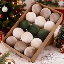 15 pz 6 cm Velluto Palla Di Natale Ciondolo Grande Albero di Natale Appeso Palla Ornamenti 2025 Decorazione Di Natale Per La Casa Festa di Capodanno