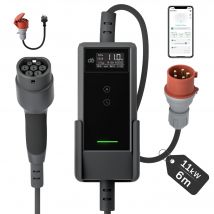 dé Ładowarka do pojazdów elektrycznych Wersja ścienna 11 kW 6 m 3-fazowy kabel ładujący CEE 16A do typu 2 z regulowanym zasilaniem ładowania Mobilna skrzynka ścienna