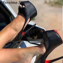 Stilvolle flache schwarze Plattform-Hohlpumps, dünne High-Heel-Schuhe für Frauen, Slip-on-Peep-Toe, 2023, modische Zapatos Para Mujere
