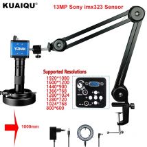 Microscopio elettronico 1080P VGA Videocamera per microscopio 130x/150x Obiettivo con attacco C infinito lontano per la riparazione di saldatura di telefoni PCB