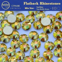 Neue Sunshine Gold Non Hotfix Strasssteine Flatback Glas Strass Nail Art Glitzer Charms Edelstein für Kleidungsstücke Dekorationen