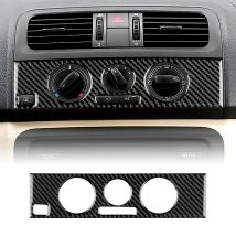 Real Soft Carbon Fiber For Skoda Fabia 2 5J 2007 2008 2009 2010 2011 2012 2013 2014 MK2 Central Control AC Knob Frame Sticker