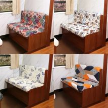 2 pz/set Elastico RV Dinette Cuscini Coperture Stampa Floreale Spandex Senza Braccioli Divano Copertura Camper Auto Panca Copertura Mobili Protezione