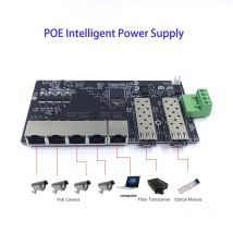 Wand montage 5 Port 1000/100mbps Ethernet Poe Switch Gigabit nicht verwalteter Netzwerk Poe Switch mit 2 SFP-Ports