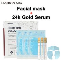 Face Lifting Firming Collagen Mask Set mit Essence Spray Koreanisches absorbierbares, lösliches Hyaluronsäure-Gesichtsmasken-Augenklappen-Set