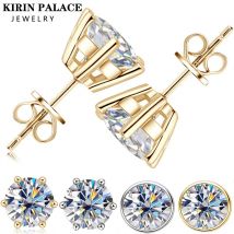 2ct Moissanit Ohrringe für Männer Lab Diamant Weiß/Gelb vergoldet 925 Sterling Silber Ohrstecker Luxus Edlen Schmuck Frauen