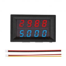 Mini voltmetro digitale a 4 cifre a 5 fili Amperometro DC 100V 200V 10A Voltmetro Amperometro Doppio display a LED
