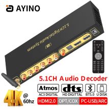 HD820B 5,1 CH Audio Konverter Decoder Bluethooth 5,0 Empfänger DAC HDMI 2,0 4K @ 60hz ARC SPDIF