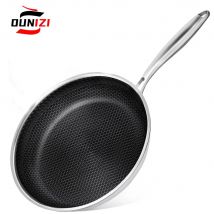 Bratpfanne aus unbeschichtetem Edelstahl, antihaftbeschichtete Pfanne, Topf für gebratenes Steak, Küchenkochgeschirr für Gasherd und Induktionsherd, 304