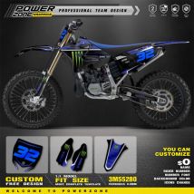 PowerZone Custom Team Graphics Backgrounds Decals For 3M Stickers Kit For YAMAHA 2015-2021 YZ125-250 16-21 YZ250X 045