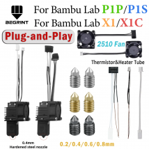2.0 Versione Hotend Kit Per Bambu Lab X1 P1 Hotend Bi Metallo Per Bambu lab P1P p1s X1C Hot End ventola di raffreddamento Termistore Tubo Riscaldatore