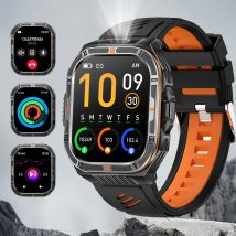 Yoateo Men Smart Watch With Flashlight Compass 1100 Mah Big Battery Bluetooth Call Waterproof Outdoor Sports Smart Watch 2025
