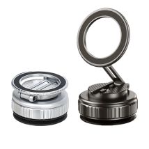 Metall-Vakuumsauger, magnetischer Autotelefonhalter, um 360 Grad drehbar, Küchenspiegel, Fitnessstudio, Badeständer für Samsung iPhone 16, 15, 14, 13, 12 Pro Max