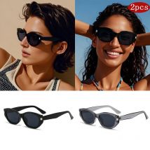 2er-Pack Cat Eye Sonnenbrille mit kleinem Rahmen, neue Marke, Sonnenschutz-Sonnenbrille, Damen, OutdoorTrending, Prominente, Brillen, UV400