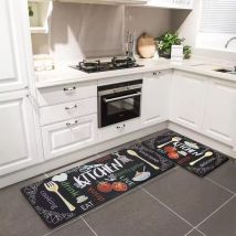 Küchenteppiche, 2er-Set, rutschfester grauer Küchenteppich und Matte, Bauernhausteppiche, Thanksgiving-Küchenteppiche, Küche, Schlafzimmer, Badezimmerteppich