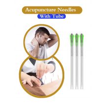 100 PCS ZHONGYAN TAIHE Acupuncture Needle Sharp Disposable Sterile Beauty Massage Each Needle with Indivual Guide Tube Therapy
