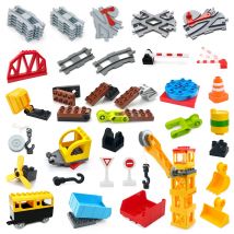 Kinder pädagogische große Bausteine Track Zubehör Tracks Set Zug elektrische Montage kompatibel mit Duploed Spielzeug Geschenk