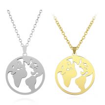 Kleine Globus Weltkarte Anhänger weibliche Gold Silber Farbe Edelstahl Fernweh Erde Halskette für Frauen Schmuck Reise geschenk