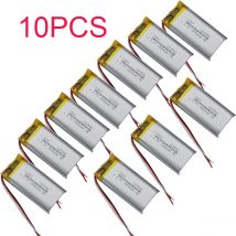10 Stück 3,7 V 1500 mAh 5,55 Wh Li-Lithium-Batterie 102550   Li-Ion 3-Draht Thermistor Reparatur GPS Bluetooth Lautsprecher Kopfhörer Headset