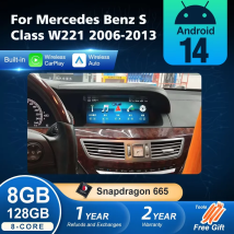 Android 14 Drahtlose Auto CarPlay Für Mercedes Benz S Klasse W221 2006-2013 Auto Multimedia Navigation GPS SWC DSP 4G WiFi