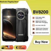 Blackview BV8200 Rugged phone 6.5» 2.4K 120Hz Display Helio G100 12GB 256GB NFC Flashlight Android 14 CellPhone