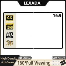 Schermo per proiettore LEJIADA bianco anti-piega 60-200 pollici 16:9 Schermo per proiezione pieghevole portatile morbido ad alta densità per film all'aperto