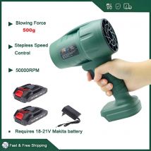 Potente ventilatore turbo con spinta da 500 g per pulire foglie cadenti, neve e sabbia con batteria Makita da 21 V