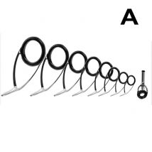 9x Canna da pesca di ricambio Anello superiore Punta Guida per occhi Costruzione di riparazione Set in acciaio Canna da pesca Anello superiore Accessori pratici
