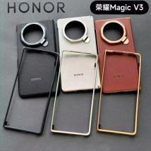 Leder-Handyhülle für Honor Magic V3, stoßfeste Rückseite, schützende Abdeckung, Stoßstange, HONOR MagicV3, 5G, FCP-N49, PU-Halterung, Schutzhülle