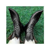 .Men's And Women's Fairy Cosplay Retro Shoes Imitation Leather Medieval Costume Props Gothic Elf Witch Boots Tree Elf Leaf Boots