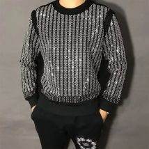 Hoodies Winter Langarm Herrenmode Rundhals Top Kleidung Top Marke Brief Strass Pullover 2025