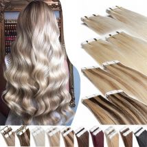 Echthaar verlängerungen Tape Ins # Blondes Tape in Haar verlängerungen Echthaar farbe Bleichmittel Blonde Haut Schuss nahtlose Tape Ins