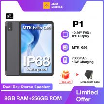 AGM PAD P1 Tablet FHD+ impermeabile da 10,36", 8 GB+256 GB, MTK Helio G99, batteria da 7000 mAh, tablet Android + custodia a prova di caduta gratuita.