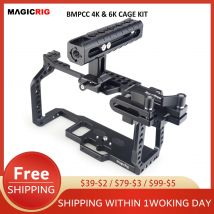 MAGICRIG BMPCC 4K 6K Kamera Käfig W/ NATO Schiene Kalten Schuh Top Griff T5 SSD Montieren Klemme für