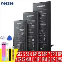NOHON-batería de litio de repuesto para iPhone, pila para Apple iPhone 6S 6 7 8 Plus 11 12 Pro Mini XS MAX X XR 5S 5C 5 SE 2020 6Plus 7Plus