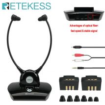 Retekess TA008 TV-Hörgerät-Kopfhörer, kabelloses TV-Headsets-System, 2,4 GHz kabelloser Kopfhörer für Senioren, 3 Töne, Dual-Batterien