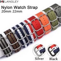 Nylon Watch Strap 20mm 22mm for Seiko for Rolex for Casio Woven Fabric Watchband Stainless Steel RingBuckle Men Replacement Belt