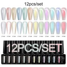 MEET ACROSS 12 TEILE/SATZ Aurora Katze Magnetische Gel Nagellack Moonligh Magnetische Semi Permanent Soak Off Nail art Gel Lack Kits