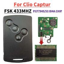 Jingxin Keyless Fernbedienung Auto Schlüssel PCB board Shell Für Renault Koleos Clio4 Captur Smart Card ID4A PCF7945/53Chip 433Mhz mit logo