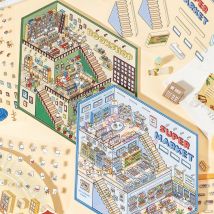 2 stil 2 Teile/beutel Stereoskopischen Miniatur PET Landschaftsbau Aufkleber Kreative Handbuch Material DIY Sammelalbum Album Foto Rahmen Telefon