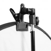 Morsetto per riflettore Supporto per clip Supporto per supporto per luce Adattatore girevole per montaggio a vite da 1/4 "a 3/8" per riflettore e sfondo per studio fotografico