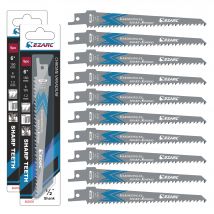 EZARC 6inch(150mm) Wood Pruning Reciprocating Saw Blades 10pcs 6TPI CRV Sharp Ground Teeth Sabre Saw Blade for Wood Tree Plastic