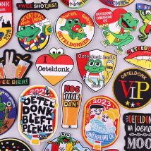Oeteldonk Emblem bestickte Patches DIY Frosch Patch Karneval für Niederlande Patch Eisen auf Patches für Kleidung Nähen Patch Abzeichen