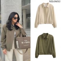 Herbst neue Damen bekleidung 2024 lässig pendeln einfache vielseitige Revers nähte Dekoration Pilot Jacke Mantel Frauen