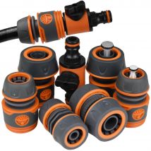 KESLA 2 Stück 1/2 Zoll 3/4 Zoll Gartenschlauch-Adapter, 16 mm Schnellverbinder, Stoppschalter, Koppler, Verbindung, Wasserbewässerungsrohr, Reparatur-Extender