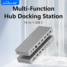 Blueendless 16 In 1 with Triple Monitor 4K Display Type C Hub Docking Station Lan RJ45 Adapter 10Gbps USB 3.2 Hub SD/TF Reader